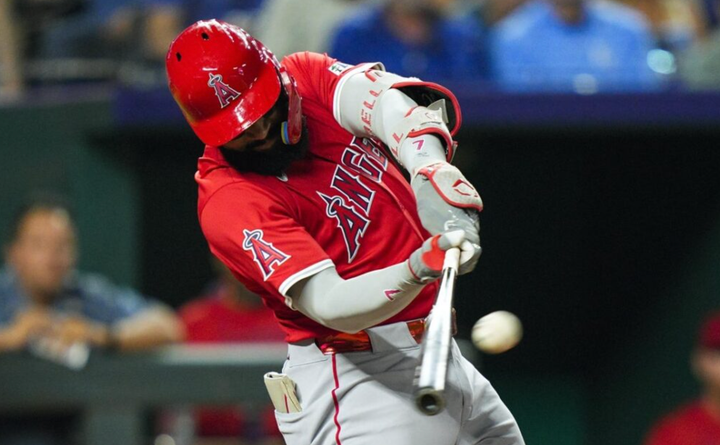 Jo Adell hitting a home run