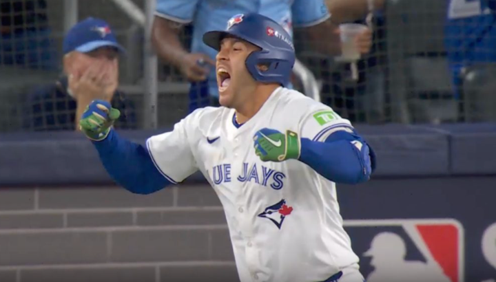George Springer going crazy after hitting a three-run homer