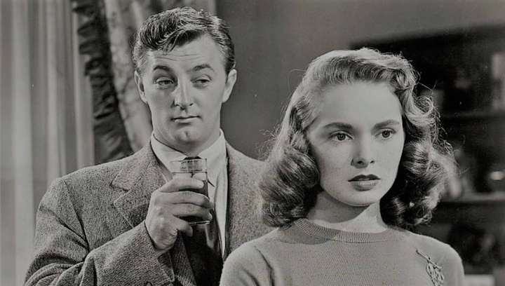 Robert Mitchum and Janet Leigh in "Holiday Affair"