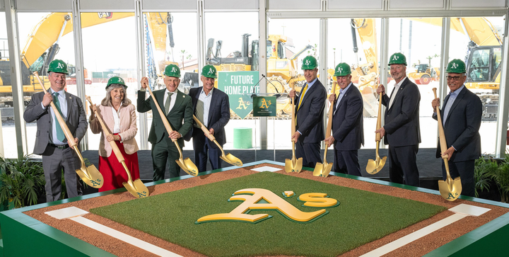 The A's executives at the groundbreaking for their new stadium