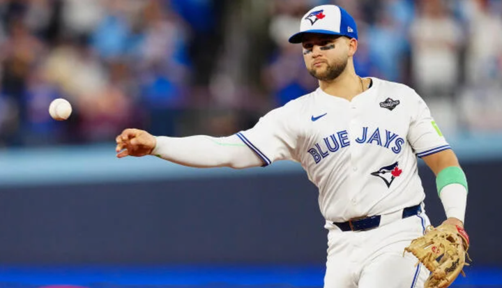 Bo Bichette throwing a ball
