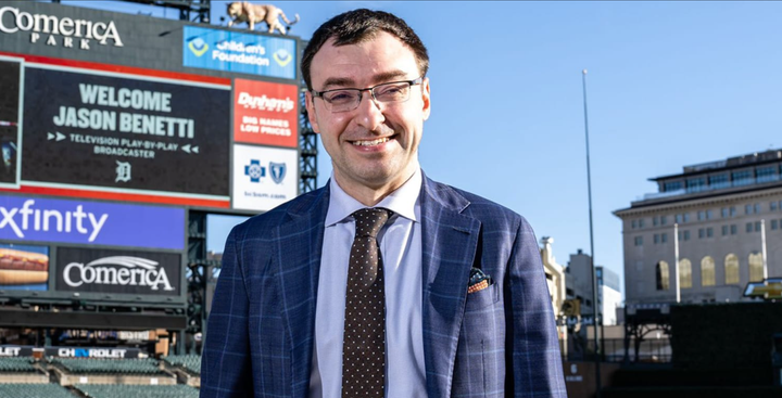 Jason Benetti in Comerica Park
