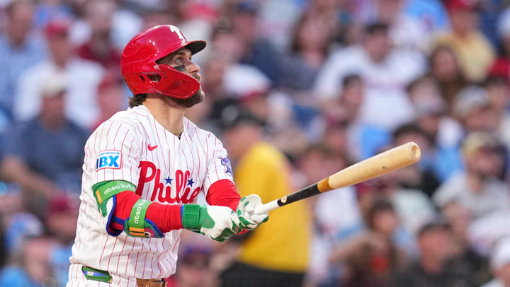 Bryce Harper hitting one of his two home runs last night