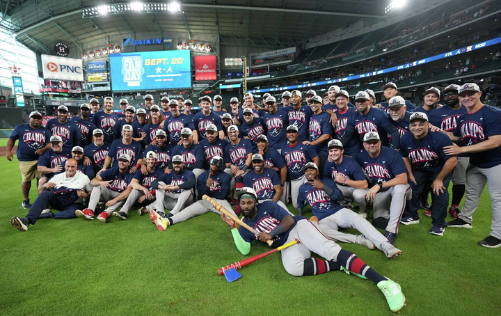 Atlanta team assembled for a photo after clinching the division