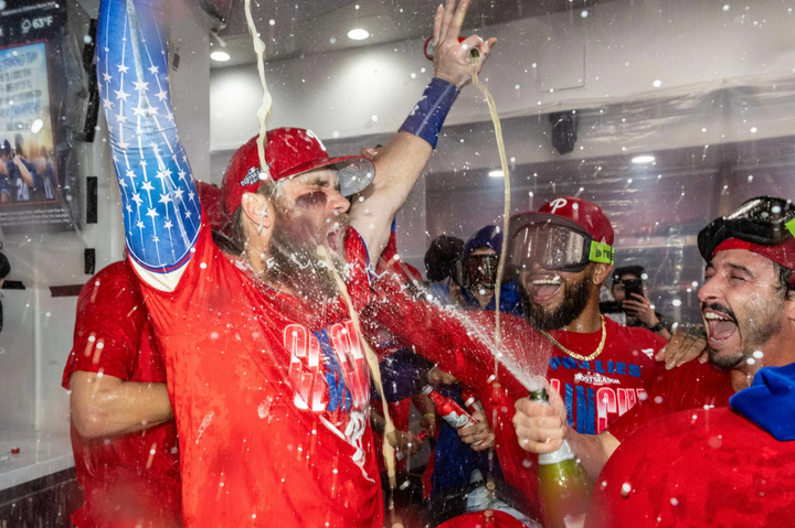 Phillies champagne celebration
