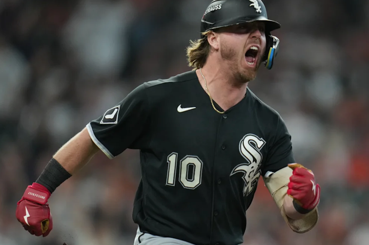 Chase Meidroth yelling as he rounds the bases