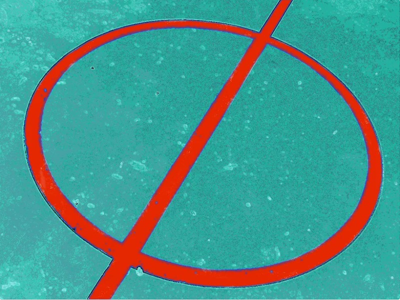 red circle with line through the middle