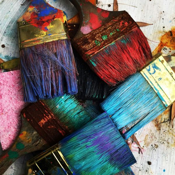 Assortment of colorful painbrushes
