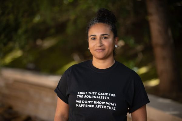 Desirée smiling into the camera.