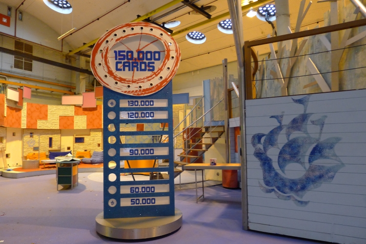 An old Blue Peter appeal totaliser in an abandoned studio.