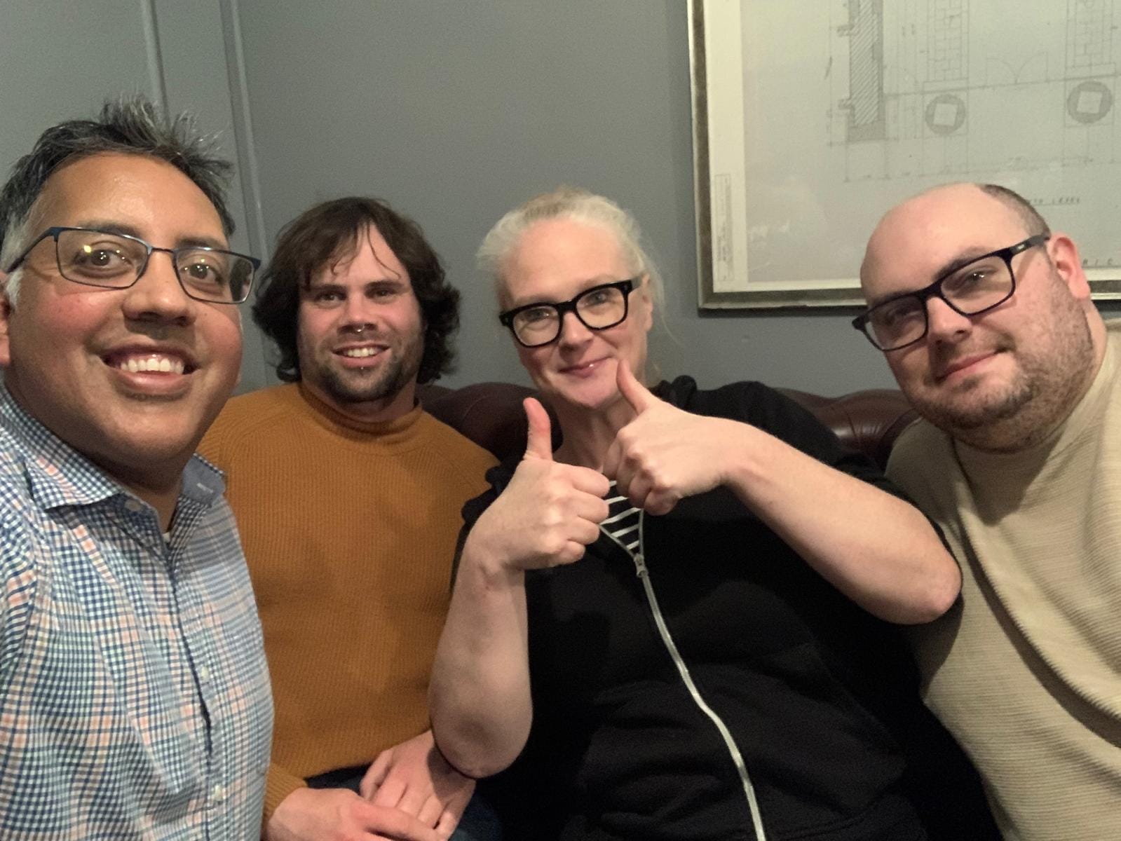 Vivek Thuppilk with Ben Pope, Jo Edge and Matt Barnard