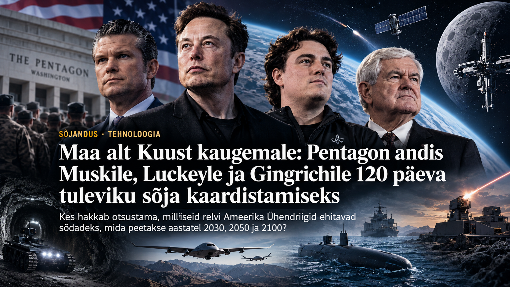 Maa alt Kuust kaugemale: Pentagon andis Muskile, Luckeyle ja Gingrichile 120 päeva tuleviku sõja kaardistamiseks