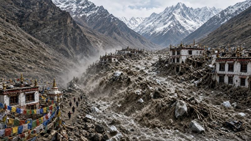 Himaalaja sajandi katastroof Nepali–Tiibeti piiril: Gyirongi piiripunkt hävis rusuvoolus post image