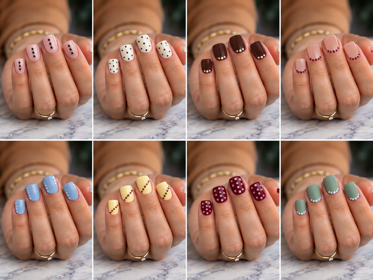 8 Short Square Polka Dot Nail Ideas That Look So Chic
