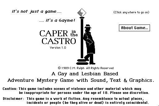 Caper In The Castro: The First Queer Video Game