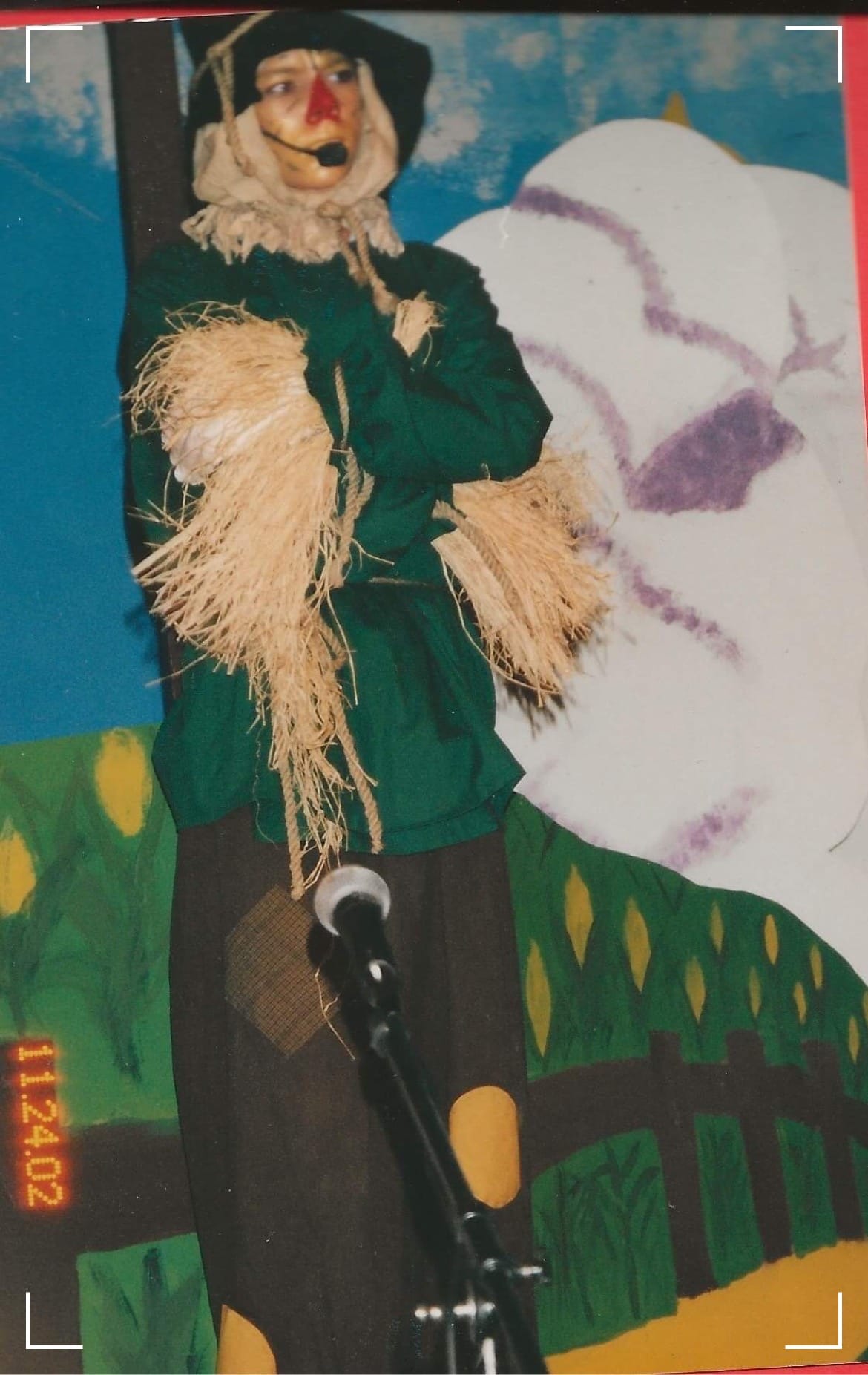 A young KP, costumed and playing “Scarecrow” in a high school production of The Wizard of Oz.
