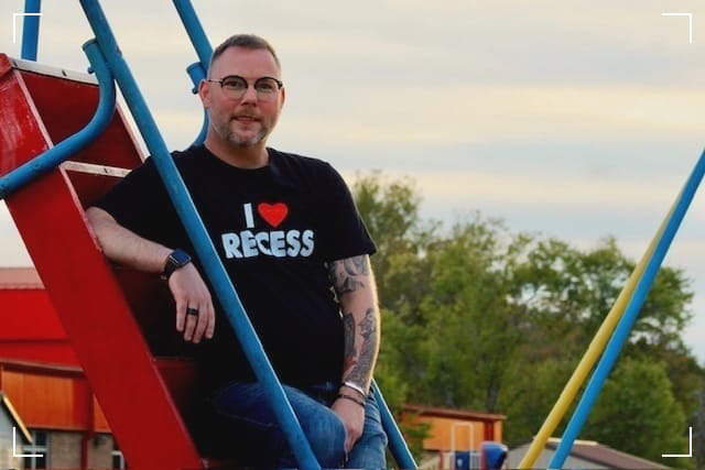 KP posed on the playground at Northern Elementary School in Butler, KY