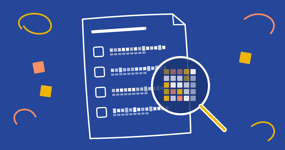 A hand-drawn ballot whose text has turned into blocks of pixels under a magnifying glass.