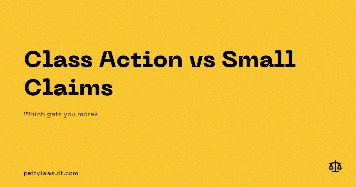 Class action vs small claims court comparison guide showing which option pays more