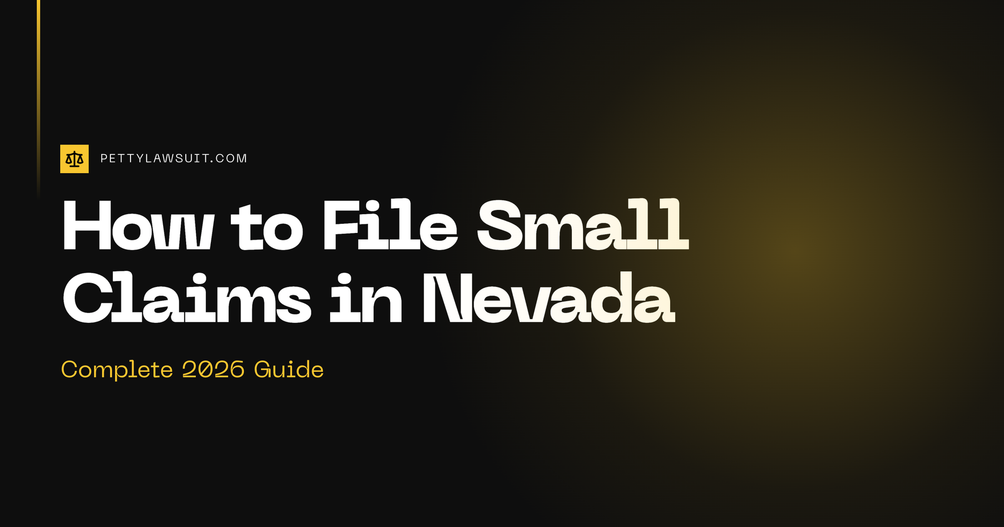 Nevada small claims court filing guide with courthouse and desert landscape