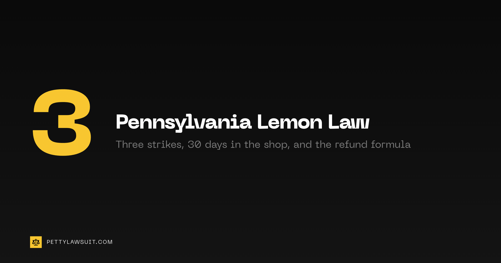 Pennsylvania lemon law guide: three repair attempts or 30 days in the shop triggers a refund or replacement