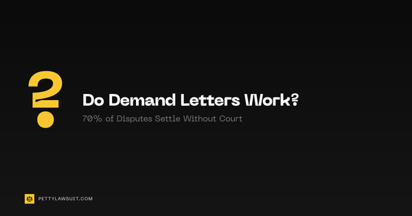 Do demand letters work? 70% of disputes settle without court after a formal demand letter is sent