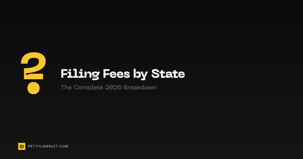 Small claims court filing fees by state 2026 - complete table for all 50 states