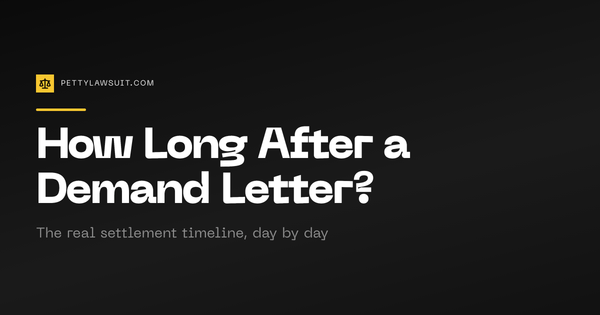 Timeline showing how long after a demand letter you can expect a settlement, from delivery to payment
