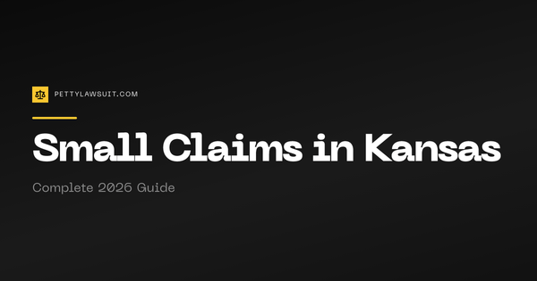 Kansas small claims court guide showing filing steps and district court information for 2026