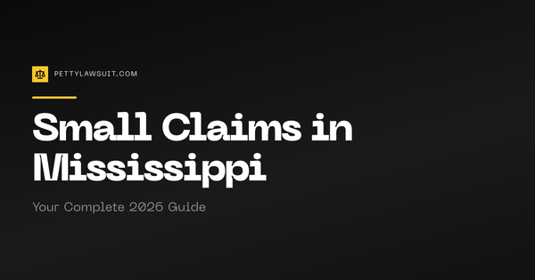 Mississippi small claims court filing guide with Justice Court process and fees