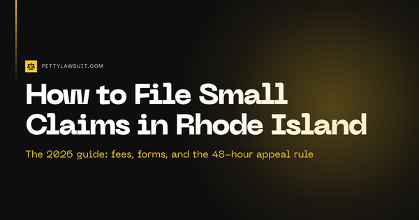 How to file small claims in Rhode Island: $5,000 limit, $75.75 filing fee, and the 48-hour appeal rule for 2026