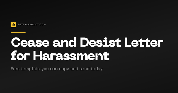 Free cease and desist letter for harassment template you can copy, customize, and send today