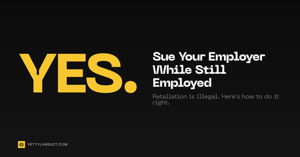 Yes, you can sue your employer while still employed. Retaliation is illegal under federal law.