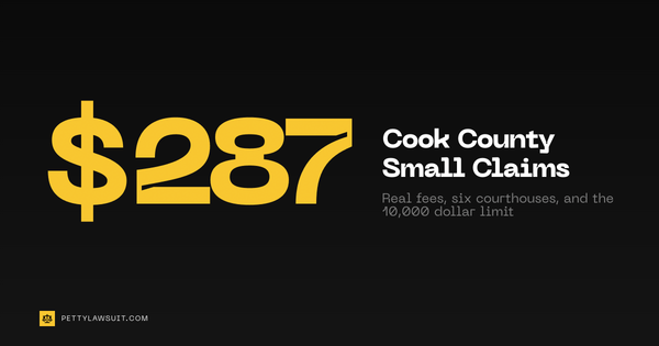 Cook County small claims court guide: the 287 dollar filing fee, six courthouses, and the 10,000 dollar limit
