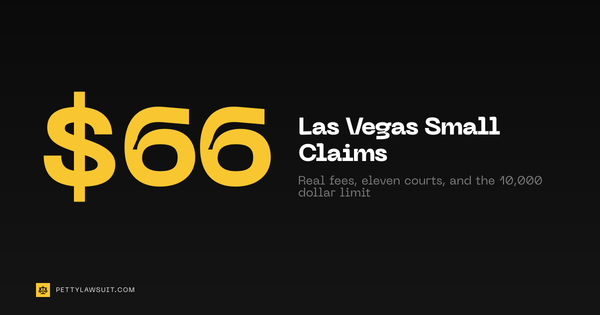 Las Vegas small claims court guide: 66 to 196 dollar filing fees, the 10,000 dollar limit, and how to file