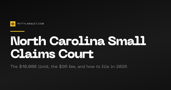 North Carolina small claims court guide: the $10,000 limit, $96 filing fee, and how to file in 2026