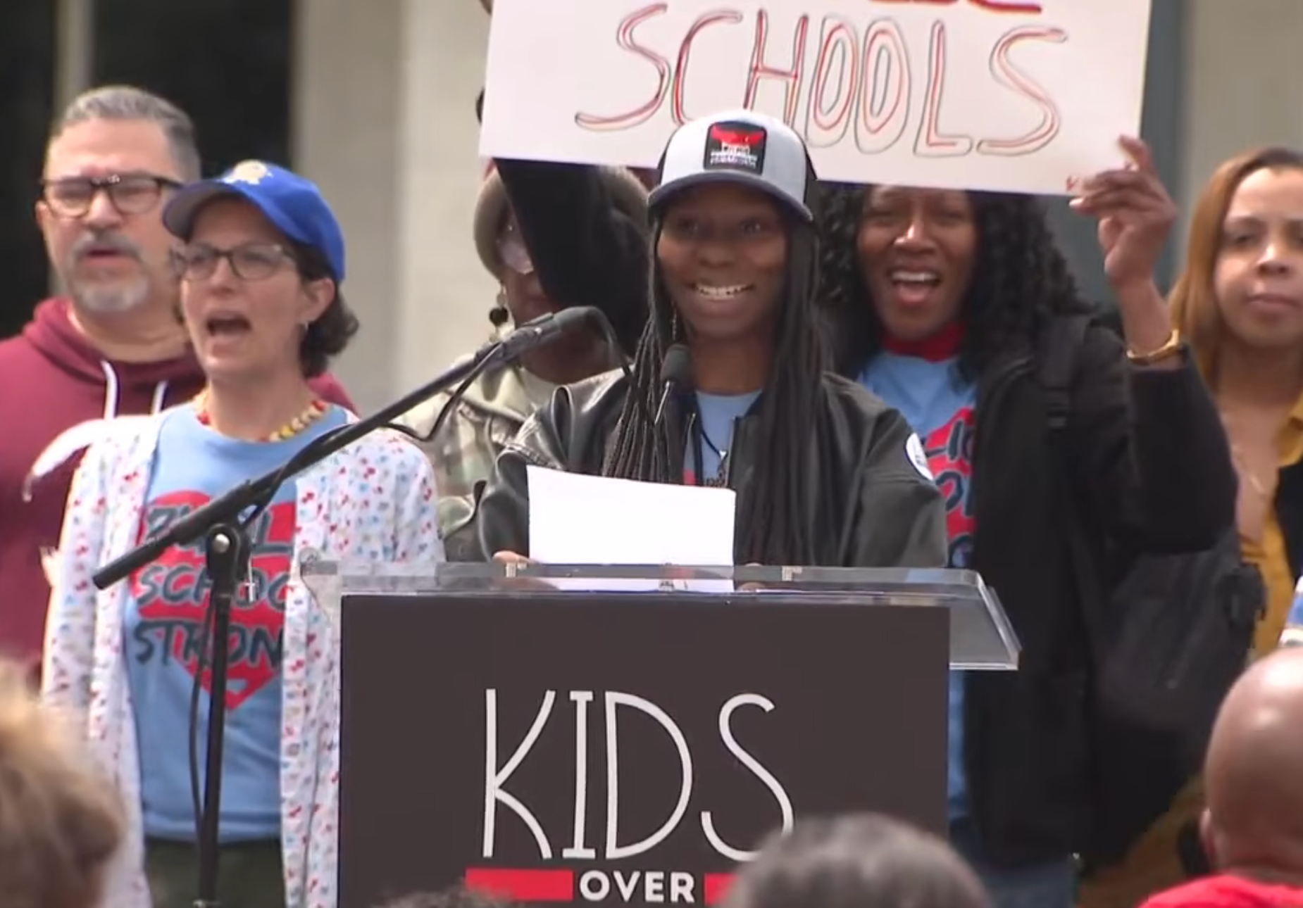 County Beacon Community Reporter Speaks at Kids Over Corporations rally.
