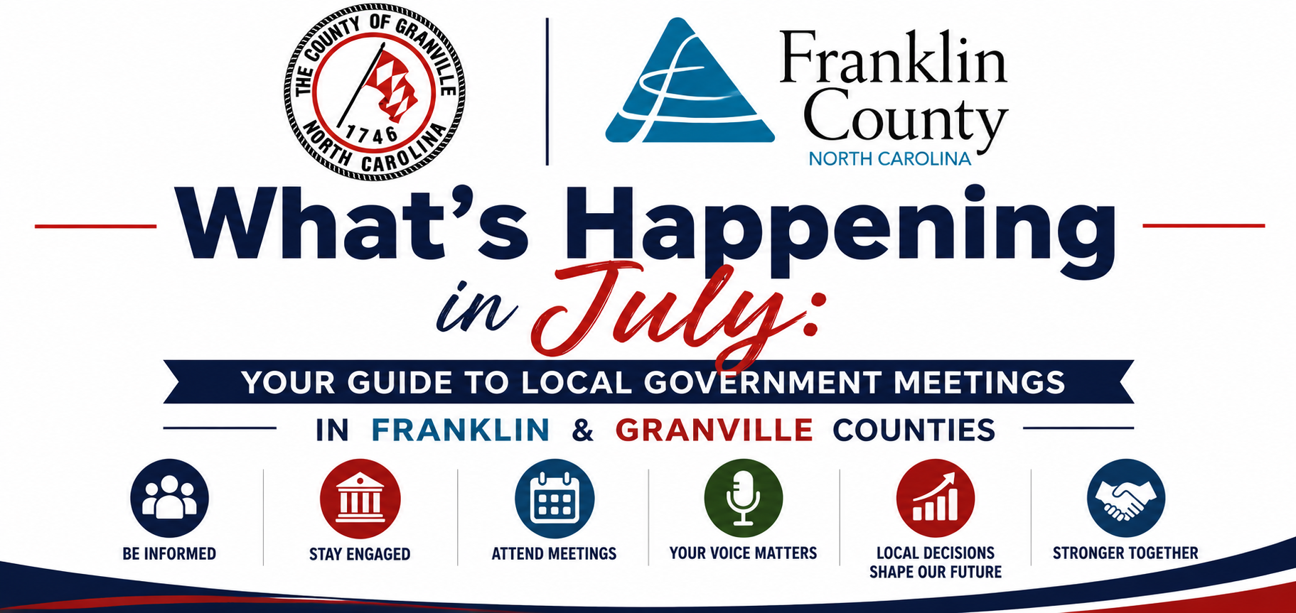 What’s Happening in July: Your Guide to Local Government Meetings in Franklin & Granville Counties