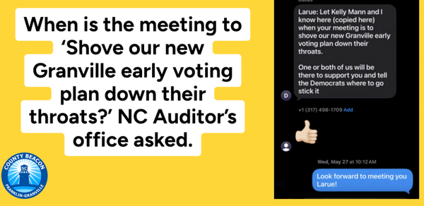 Editorial: N.C. Auditor Dave Boliek’s office “shove(d)” an early voting plan down our throat. How will Granville respond?