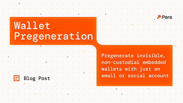 Announcing Wallet Pregeneration