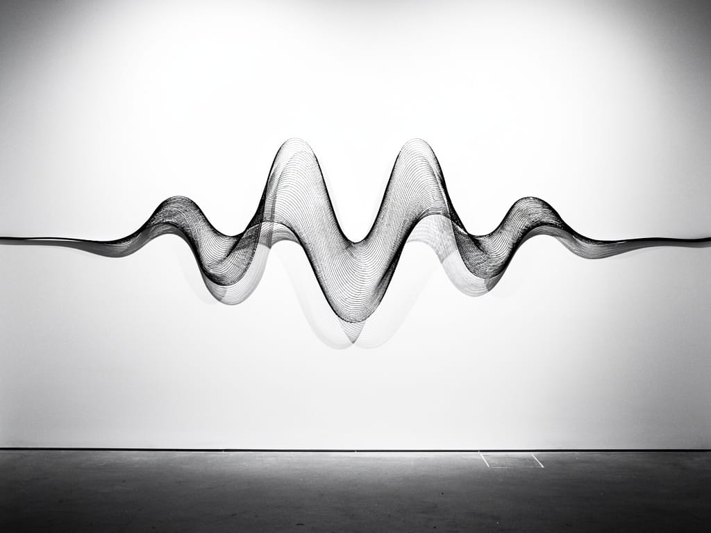 Abstract black and white wave form representing a hormonal cycle.
