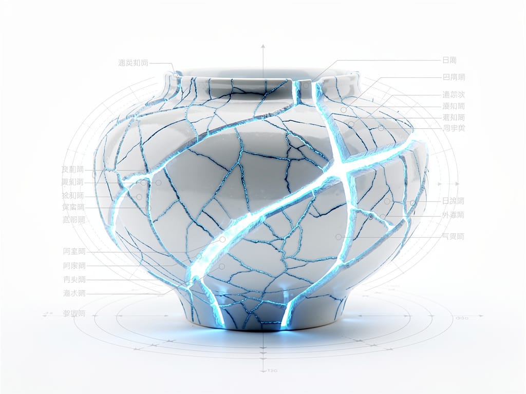 A bowl being repaired with glowing light, symbolizing energetic healing