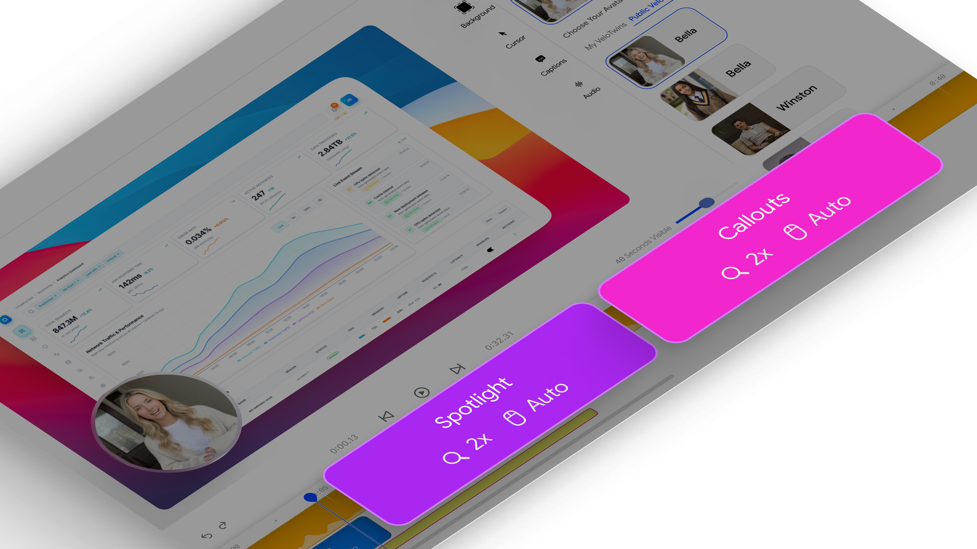automated zooms, callout, and cursor placement after the product demo generation - Velo
