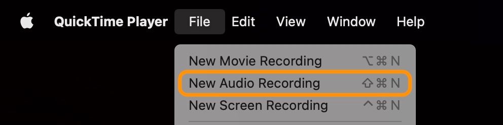QuickTime Player - starting a new recording