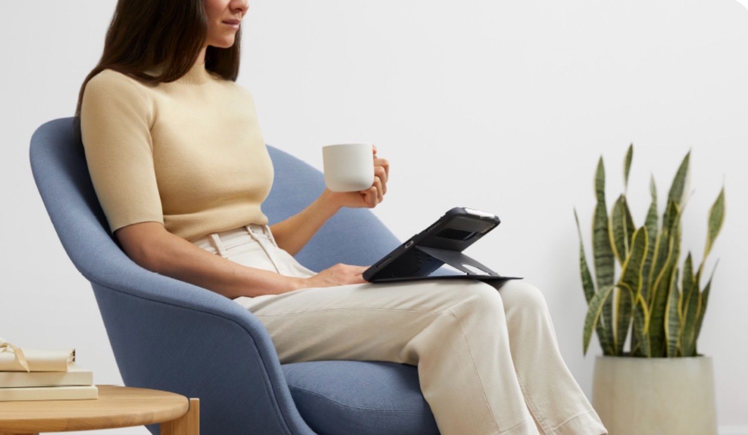 girl using iPad mini on lap