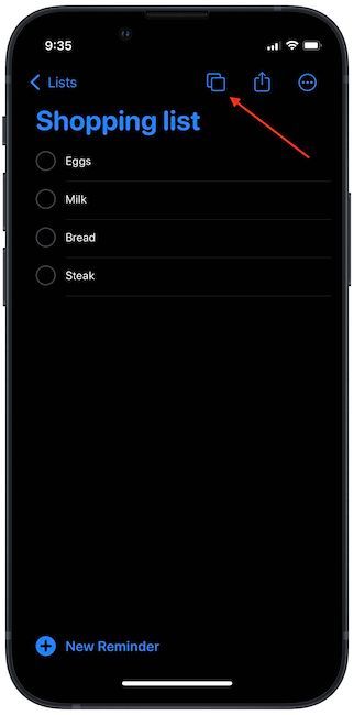 How to create a template list in Reminders on iPhone 6