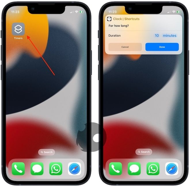 use Siri shortcut to create timers on iPhone 5