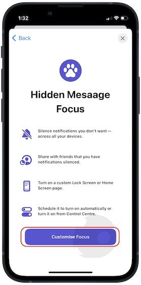 Hide messages on iPhone 4