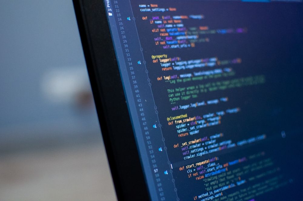 code on laptop screen
