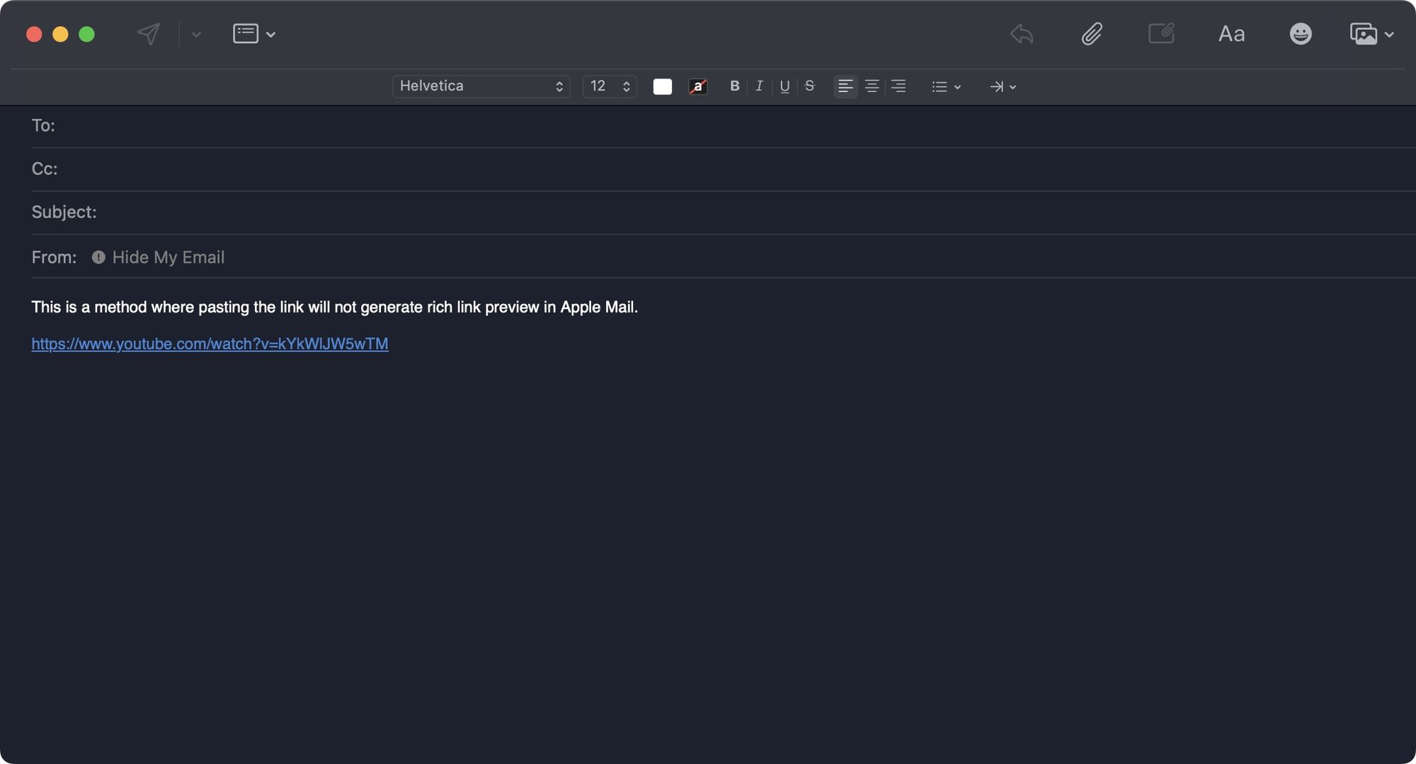 Plain text link pasted